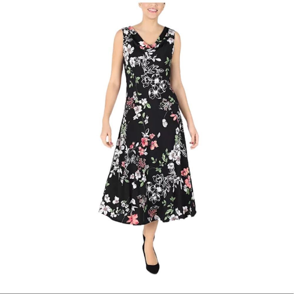 Robbie Bee Floral -Print Midi Dress
